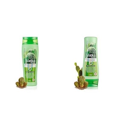 Vatika Naturals Multivitamin Hair Fall Control Shampoo (400ml) + Conditioner (200ml) Set For Weak & Dull Hair | Enriched With Goodness of Cactus, Garlic, Ghergir Blended With Vital Multivitamins