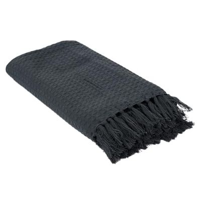 Jete de Canape Gaufre Gris Anthracite 130X160cm Deco Textile d'interieur Plaid et Jete de Lit