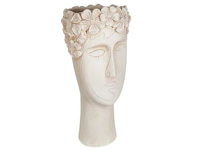 BUSTO/MACETA HOMBRE FLORES RESINA