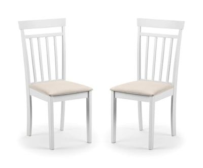 Julian Bowen Conjunto de 2 cadeiras de sala de jantar costa, branco
