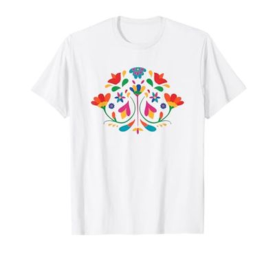 Otomini Flower Mexican Floral Flat T-Shirt