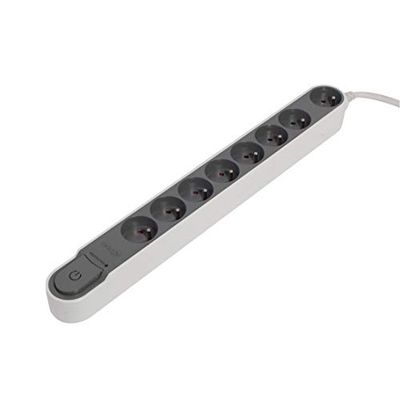 Chacon 49812 - Extensão de 8 tomadas com interruptor e protetor de sobretensão (1,5 m de cabo)