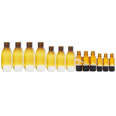 4 flaconcini da 125 ml, 3 flaconcini da 60 ml, 3 flaconcini da 20 ml e 3 flaconi da 10