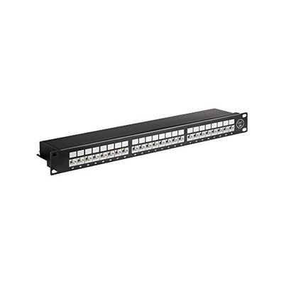 Goobay 90854 CAT 6A Pannello Patch da 48.3cm, 24 Porte, Nero