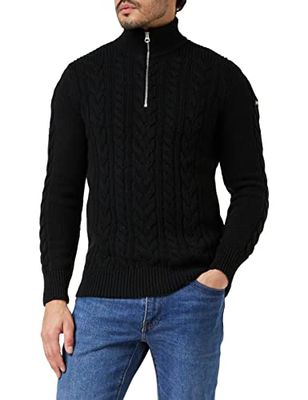 Schott NYC Plbruce2 Maglione Pullover, Black, 2XL Uomo