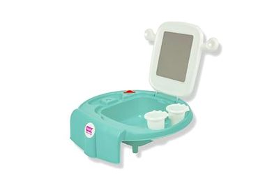 OKBABY Space - Mini lavabo pour enfants, se fixe à la baignoire ou au bidet - Bleu