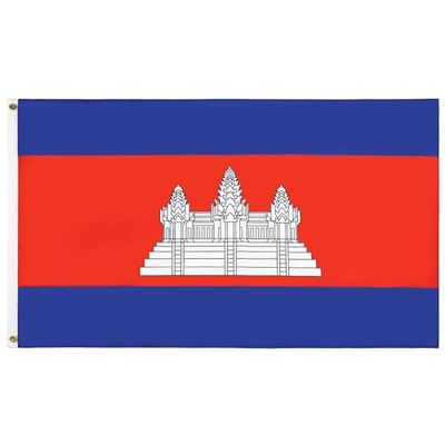 AZ FLAG - Bandera Camboya - 150x90 cm - Bandera Camboyana 100% Poliéster Con Ojales de Metal integrados - 110g - Colores Vivos Y Resistente A La Decoloración