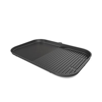 Ninja Woodfire barbecue XL et plancha, combo antiadhésif grille à rainures et plancha , accessoires officiels, compatibles avec les barbecues électrique d'extérieur OG850 / OG901, noir, XSKOGXLGGCMEU