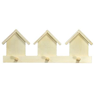 Vacchetti kapstok Balsa huisje 3-zits, hout, meerkleurig, klein