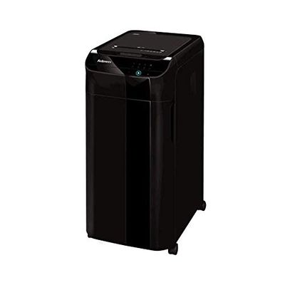 Fellowes Automax™ 350C - Destructora trituradora de Papel automática, Corte en partículas de 4x38 mm (DIN P-4), destruye hasta 350 Hojas, hasta 5 usuarios en la Oficina, Papelera de 68L, destruye CD