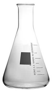 250 ml, col étroit Erlenmeyer avec graduations et perles Bord, EN VERRE borosilicate 3.3, complet, unité d'emballage
