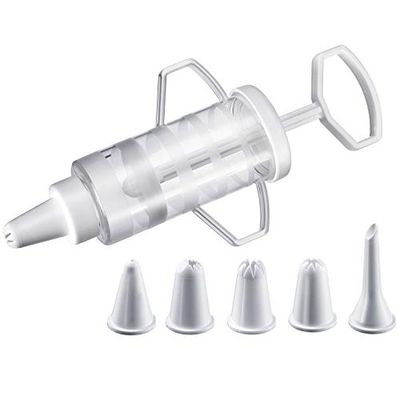 Westmark Siringa per dolci, Con 5 beccucci, Capacità: 100 ml, Plastica, Trasparente/Bianco, 30772270