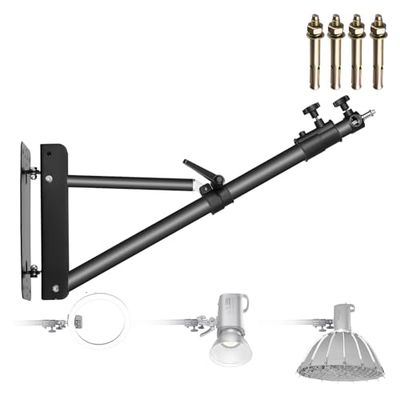 NEEWER Braccio Boom Triangolare per Montaggio a Parete per Luce Stroboscopica Fotografica, Monoluce, Softbox, Ombrello, Riflettore e Ring Light, Supporta Rotazione di 180°, Lunghezza Max 169cm (Nero)