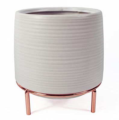 Leaf Fioriere in ceramica, supporto in oro bianco, 18 cm