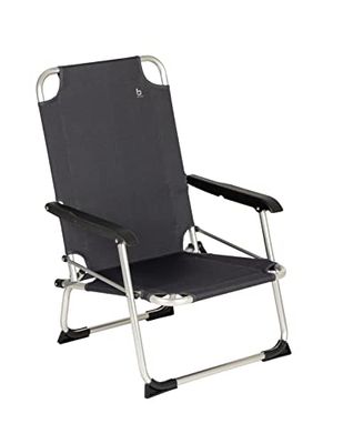 Bo Camp Copa Rio Low - Sedia Pieghevole Bassa in Alluminio Nera 44X54X77 Cm, Portata Massima 100 kg