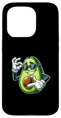 Cool Cartoon Avocat avec lunettes de soleil drôle Coque pour iPhone 15 Pro