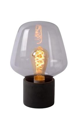 Lucide Becky - Lampada da tavolo in vetro, 40 W, colore: Grigio fumo