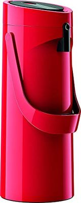 Emsa GmbH 515706 ponza insulated thermos jug: 1.9 litres, stainless steel, 17 x 16.5 x 39 cm, Stainless Steel, red, 17 x 16.5 x 39 cm