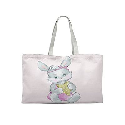 Bonamaison Printed Tote Bag, Reusable Grocery Bag, Shopping Bag, Machine Washable, Foldable, Canvas Cloth Bag with Handles, 47x42 Cm