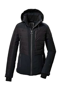 killtec Donna Giacca da sci/giacca funzionale con cappuccio e paraneve con chiusura a cerniera KSW 309 WMN SKI QLTD JCKT, schwarz, 46, 42037-000