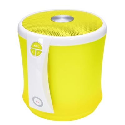 TerraTec Concert BT Neo Bluetooth-luidspreker, fantastisch geluid, enorme bas, tot 8 uur draadloze muziek, Micro SD-kaart, AUX IN voor iOS en Android, geel