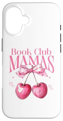 Livre Mamas Club Popular Pink Coquette Bow and Cherry Mom Coque pour iPhone 16