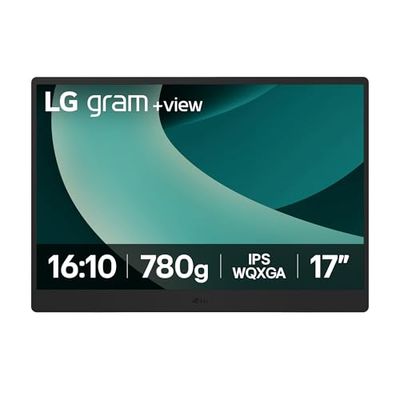 LG 17MT70 - Monitor +View gram, Pantalla Portátil, 17", IPS WQXGA, 16:10, DCI-P3 99%, USB-C, 780gr, Gris