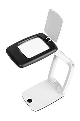 Wedo 27175101 tafelvergrootglas Pocket (met ledlicht en 3-voudige vergroting, inklapbare inklapbare lensafdekking) zwart