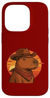 Capybara Cowboy Zen et Sauvage du désert Coque pour iPhone 14 Pro