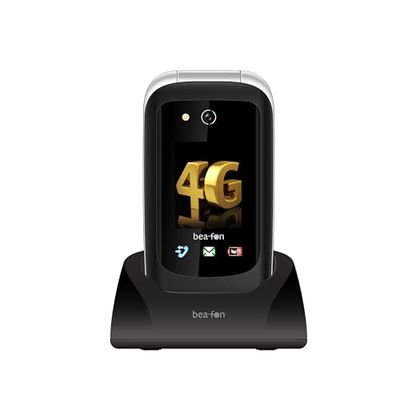 Beafon, SL720i, Silver Line, klaptelefoon, 4G, toetsentelefoon, seniorenmobiele telefoon met noodoproepknop en veiligheidszone, XXL 2,8 inch (7,11 cm) kleurendisplay, compatibel met hoortoestellen