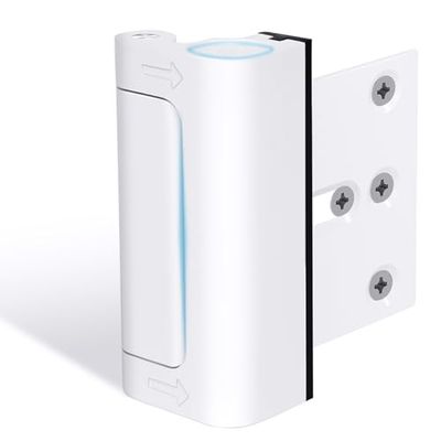 Door Reinforcement Lock Withstands 800lbs of Force - White Extra Child Proof Door Lock with 8 Screws Prevents Unauthorized Entry,Add a Door Security Lock for Home Safety & Privacy