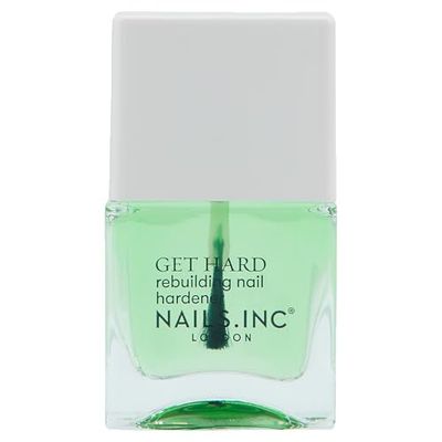 Nails Inc - GET HARD Hardening Base Coat – Vernice base rinforzante con biotina, cavoli, spinaci e funghi – protegge, indurisce e leviga le unghie in una settimana – Senza sperimentazione animale –