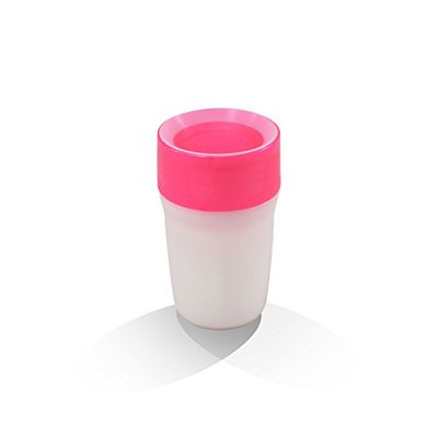 Litecup 2-in-1 Sippy Cup + Night Light, 360° Patented Silicone Easy Flow Drinking Valve, Spill Resistant, BPA/Latex Free Weaning Cup, Toddler Travel Beaker, 6 Months+, 220 ml, Glitter Pink