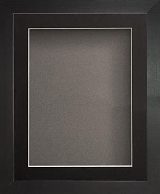 Radcliffe Black Wooden Deep Box 3D 8x6" Frame with Black Mount for Image 5x3", Grey Backing Board * Choice of Sizes* Fitted with Real Glass