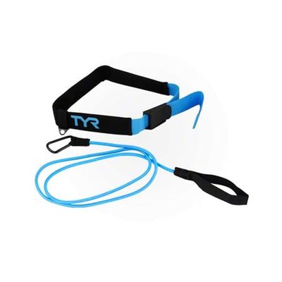 TYR Cinto de resistência aquática, preto/azul, 9,5 x 4,5 x 2,5 polegadas
