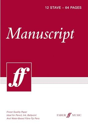 64-page, A4 Manuscript Spiralbound Book, 12-stave: 12-Stave - 64 Pages - A4 - White