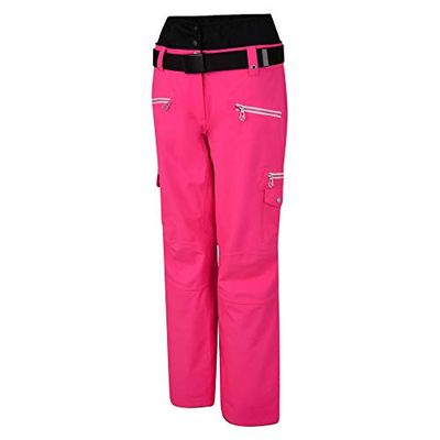 Dare 2b Pantaloni Liberty Impermeabili e Traspiranti a Vita Alta isolati da Sci e Snowboard con Ghette da Neve Integrate, Salopette Donna, Colore: Rosa Ciano, 6
