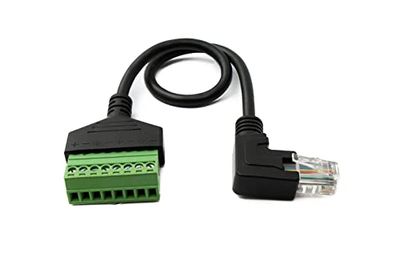 System-S Câble LAN 30 cm RJ45 mâle vers 8 Broches Adaptateur coudé Noir