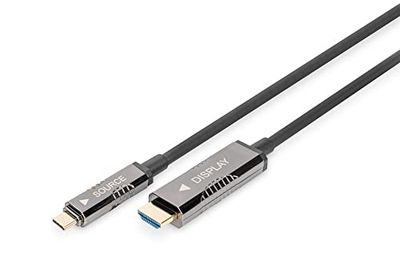 DIGITUS USB - Type C naar HDMI AOC FO Adapterkabel HDMI versie 2.0; Max 4Kx2K@60Hz;20m