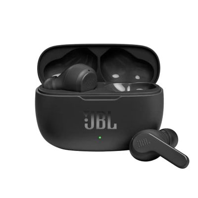 JBL Wave 200TWS Trådlösa In-Ear Hörlurar - Bluetooth Hörlurar med JBL Depp Bass-ljud och en vattentät design enligt IPX2, med laddningsfodral