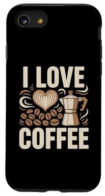 Macchina per caffè espresso I Love Coffee Heart Custodia per iPhone SE (2020) / 7 / 8