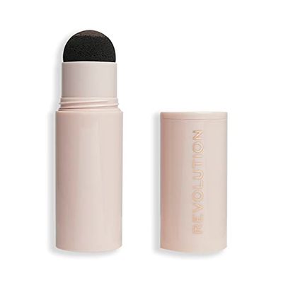 Makeup Revolution, Revolution Brow Powder stämpel och stencil kit, mörkbrun
