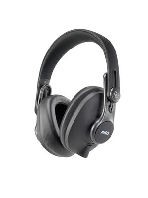 AKG K371-BT Bluetooth Studio Headphones, Over-Ear Closed-Back Design for Professional Performance, Foldable with 8 position hinges, 40 hour battery life, Built in Microphone, Earcup Gesture Controls