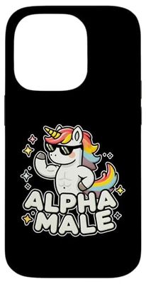 Alpha Unicorn Male Funny Sunglasses Animal Humor Novelty Custodia per iPhone 14 Pro