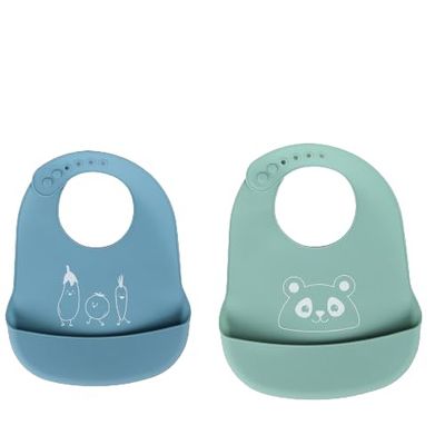 JUDY WILD KID'S SPIRIT SILICONEN BABYSLABBETJE 27X20,5CM 2 KLEUREN ROZE EN LICHTGROEN