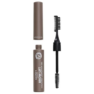 GOSH Brow Lift Lamination Gel à sourcils avec couleur, gel de fixation végétalien pour un coiffage rapide et impeccable des sourcils, avec effet salon, sans parfum et durable, convient aux personnes