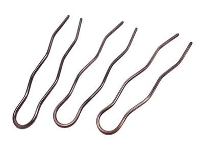 3 Hair Forks, of Copper Metal, Smooth, Oxidized, Hair Accessory, Hair Jewellery,