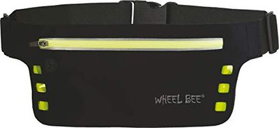Schildkröt Fun Sports Wheel-Bee Sacoche, Banane De Sport Led Night Runner, Sacoche Avec Lumières Intégrées, 950016 Portachiavi, 46 cm, Nero (Noir)