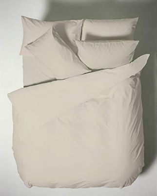 Plain Dyed Cotton Percale Neutral Duvet Set 200TC 200 x 220 cm - 50 x 80 cm (2)