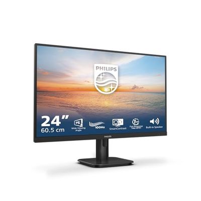 Philips 24E1N1200A - Moniteur Full HD 24 Pouces, 120 Hz, Adaptive Sync., Haut-parleurs (1920x1080, 1x D-Sub, 1x HDMI 1.4, 1x DisplayPort 1.2) Noir